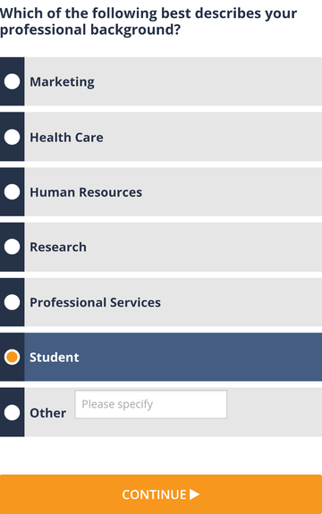 A mobile optimized radio button question