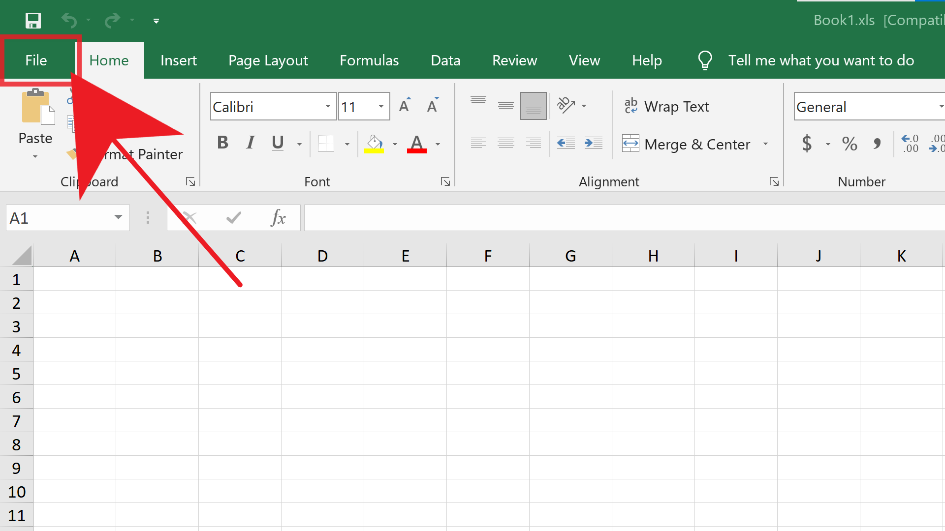 Step 1: Click "File"