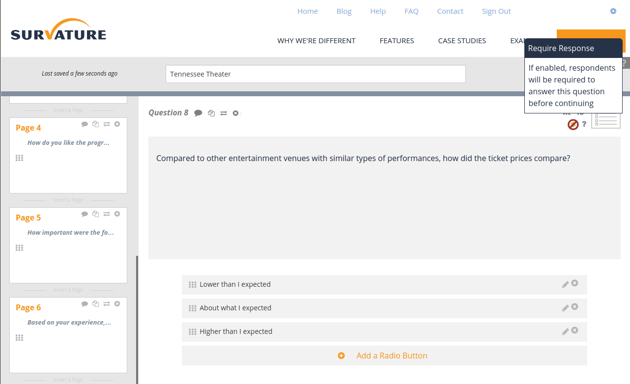 The require response option
